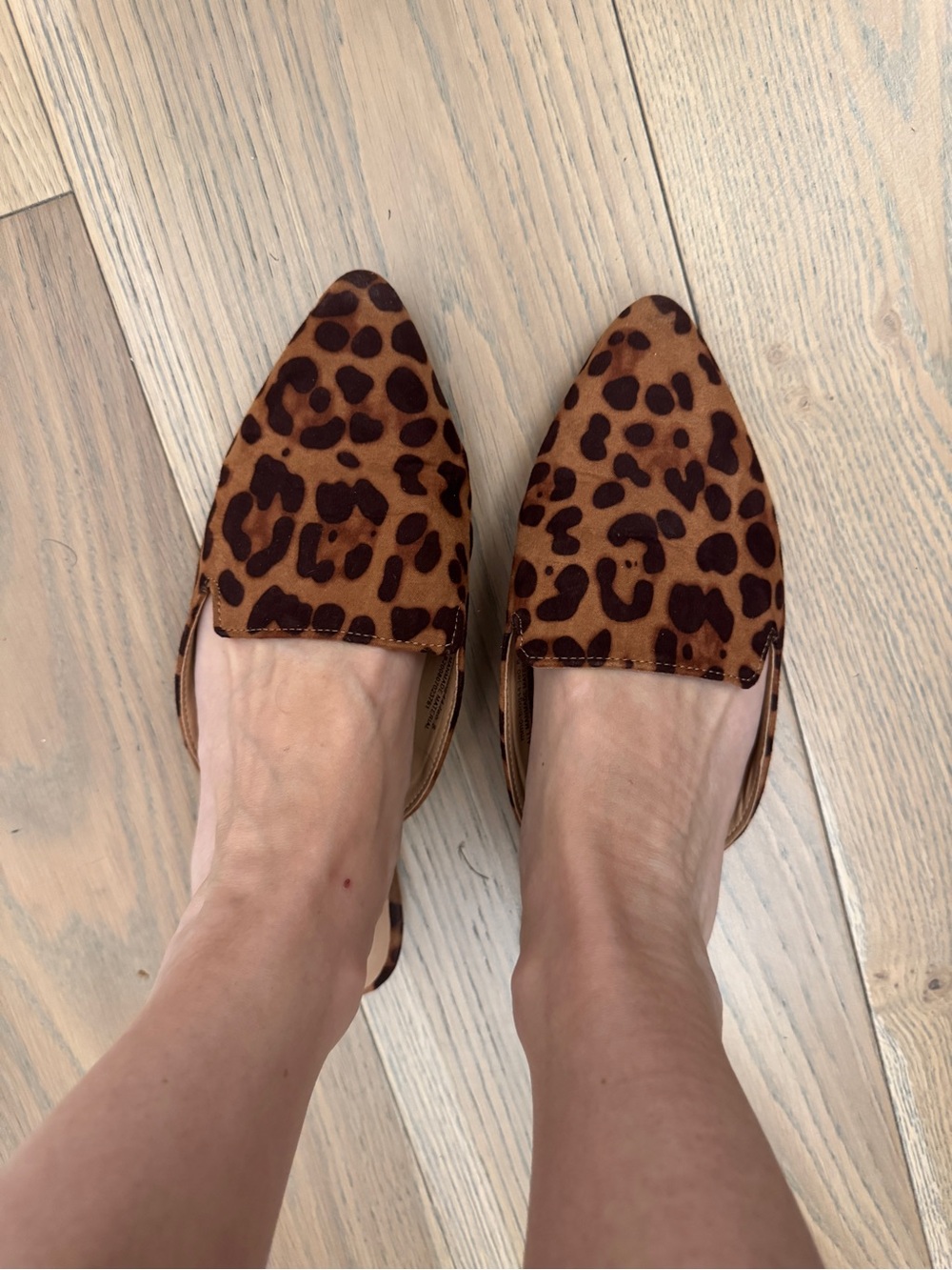 Leopard Print Vegan Suede Mule Flats Brown Black Size 8 - Picture 5 of 6